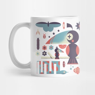 Geometric Toucan and Colorful Jungle Animals Mug